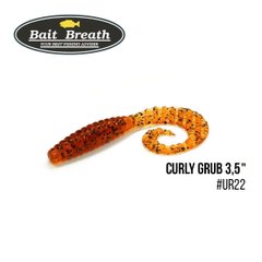 Приманка Bait Breath Curly Grub 3,5" 10шт Ur22 Orange/pumpkin/seed
