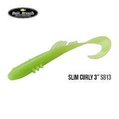 Приманка Bait Breath BeTanCo Slim Curly 3" (8шт) (S813 Glow Lime Chart)