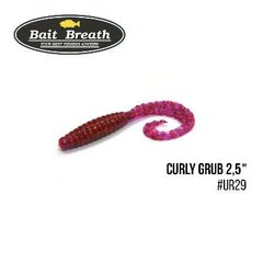 Приманка Bait Breath Curly Grub 2,5" 12шт Ur29 Chameleon／Red・seed