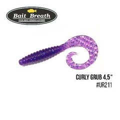 Приманка Bait Breath Curly Grub 4,5" (8шт) (Ur211 Electric Blue Shad)