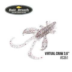 Приманка Bait Breath Virtual Craw 3,6'' 8шт. S351 UV Ｈologram Clear／Red
