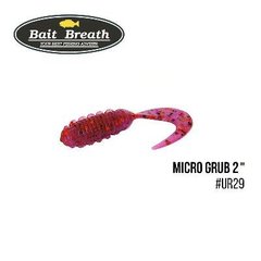 Приманка Bait Breath Micro Grub 2" 12шт. Ur29 Chameleon/red*seed