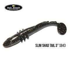 Приманка Bait Breath BeTanCo Shad Tail Slim 3" (8 шт.) (S843 Black／Gold)