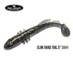Приманка Bait Breath BeTanCo Shad Tail Slim 3" 8 шт. S844 KATAKUCHI smoke Silver