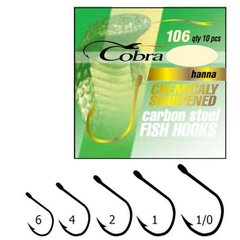 Крючки Cobra Кобра HANNA серазмер 106NSB разм.001/0 10 шт в упаковке