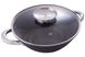 Сковорода-wok чугунная Kamille - 320 мм x 4,5 л мрамор с крышкой 1 шт.