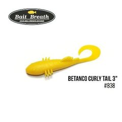 Приманка Bait Breath BeTanCo Curly Tail 3" 6 шт. S838 Banana Yellow