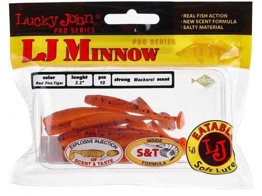 Виброхвосты съедобные LJ Лаки Джон Pro Series MINNOW 2.2in/T48 10 шт в упаковке.