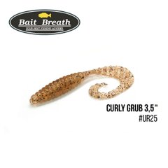 Приманка Bait Breath Curly Grub 3,5" 10шт Ur25 Clear/gold*orange*seed