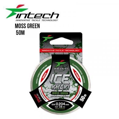 Леска Intech Khaki Ice Line moss green 50m 0.10mm, 0.9kg