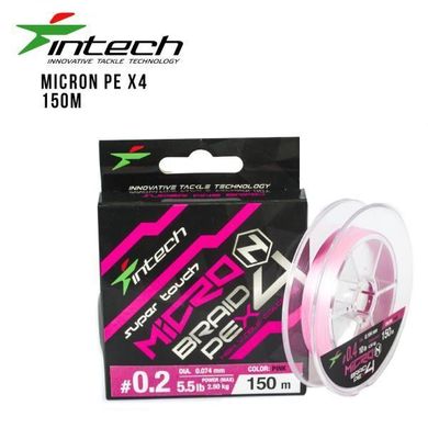 Шнур плетений Intech MicroN PE X4 150m 0.4 10lb/ 4.54 kg
