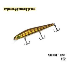 Воблер Megabite Sardine 110SP 110 mm, 13.7 g, 1.2 m 22
