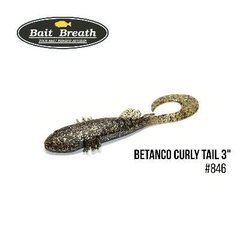 Приманка Bait Breath BeTanCo Curly Tail 3" 6 шт. S846 Greenpumpkin／Silver