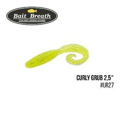 Приманка Bait Breath Curly Grub 2,5" (12шт) (Ur27 Ｃhartreuse/silver)